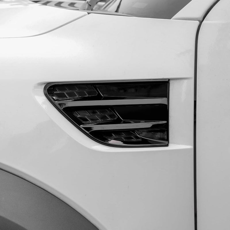 Jimen Fit for Ford F-150 SVT Raptor 2009-2014, 2PCS Car Side Fender Vent Cover Trim (Black) - Image 5